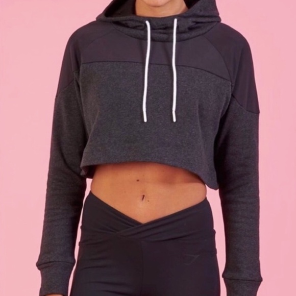 Gymshark Tops - 🎉HPx2! NWT GYMSHARK x NIKKI BLACKKETTER  BLACK CROP TOP MESH SWEATSHIRT HOODIE